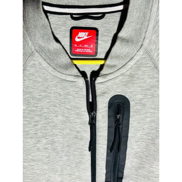 Nike Tech Fleece Full Zip Jacket Men’s XS Gray Black Trim Athletic Sweatshirt - Picture 3 of 5